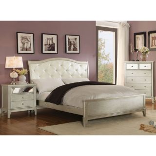 Furniture of America Divenna Modern 2 piece Crocodile Silver Bed and