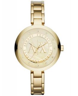 Armani Exchange Womens Gold Tone Stainless Steel Bracelet Watch