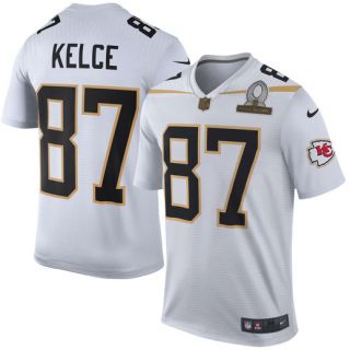 Nike Travis Kelce Team Rice White 2016 Pro Bowl Game Jersey