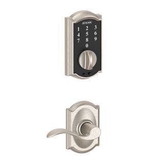 Schlage Touch Camelot Satin Nickel Touchscreen Electronic Entry Door Deadbolt with Keypad