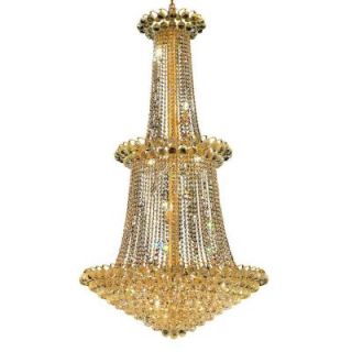 Elegant Lighting 22 Light Gold Chandelier with Clear Crystal EL2001G36G/RC