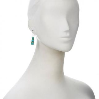 Jay King Alicia Turquoise Rondelle Sterling Silver Drop Earrings   7899523