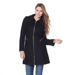 Jessica Simpson Zippered Boucle Wool Blend Coat   7889166