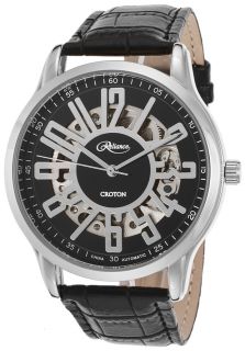 Men's Reliance Automatic Black Genuine Leather White Dial