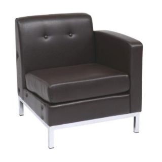 Ave Six Wall Street Faux Leather RAF Arm Chair in Espresso WST51RF E34