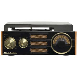 Studebaker SB6055 3 Speed Turntable with AM/FM Stereo Radio