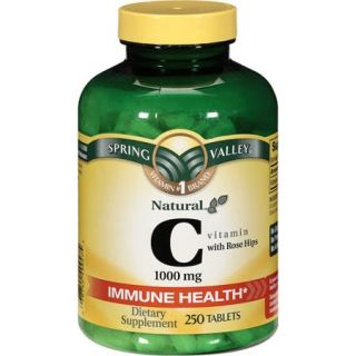 Spring Valley Natural C Vitamin w/Rose Hips Dietary Supplement, 250 Ct