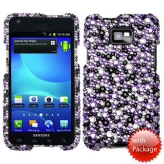 INSTEN Purple/ Silver Diamante Phone Case Cover for Samsung I777