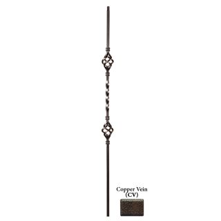 House of Forgings Solid 44 in Copper Vein Wrought Iron Twist Stair Baluster
