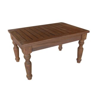 VIFAH 24 in x 18 in Oil Rubbed Wood Rectangle Patio Side Table