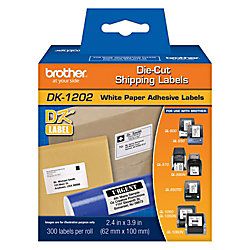 Brother DK 1202 White Die Cut Labels 2 716 x 4  Pack Of 300
