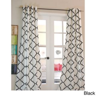 Morocco Flocked Faux Silk Grommet top 96 inch Curtain Panel