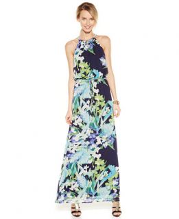 Vince Camuto Floral Print Halter Maxi Dress   Dresses   Women