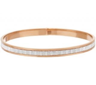 Vicenza Silver Sterling Avg. Baguette Style Pave Glitter Round Bangle —