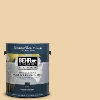 BEHR Premium Plus Ultra 1 gal. #350F 4 Quiet Veranda Satin Enamel Interior Paint 775001