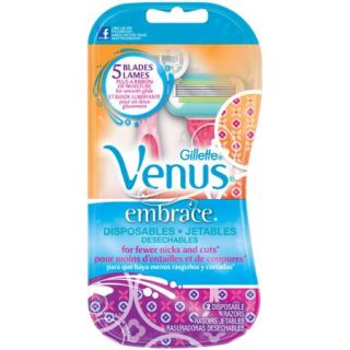 Gillette Venus Embrace Women's Disposable Razors Tropical & Malibu Scent, 2 count
