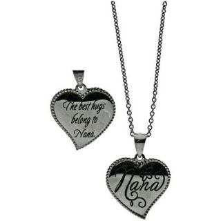 Connections from Hallmark Stainless Steel Inscribed Nana Heart Pendant, 18 20"