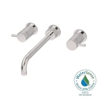American Standard Serin Wall Mount 2 Handle Bathroom Faucet in Satin Nickel 2064.451.295