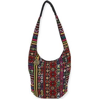 Laurel Burch Catori NAV502B Cotton/Polyester Soft Hobo Tote, Tangiers Red