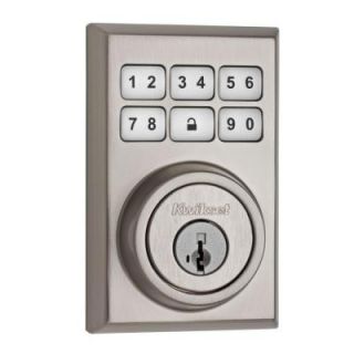 Kwikset SmartCode 909 Contemporary Single Cylinder Satin Nickel Electronic Deadbolt Featuring SmartKey 909 CNT 15 SMT CP SCR