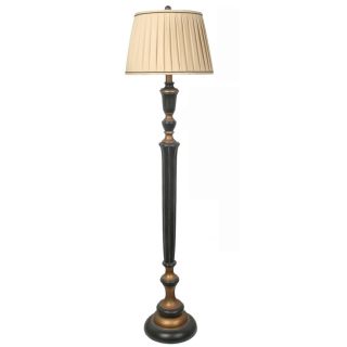 Absolute Decor 63 in Bison Brown Indoor Floor Lamp with Fabric Shade