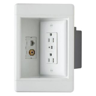 Pass & Seymour 15Amp 125Volt Recessed TV Box Combo Surge Outlet/Brush Insert TV1WTVSSWCC2