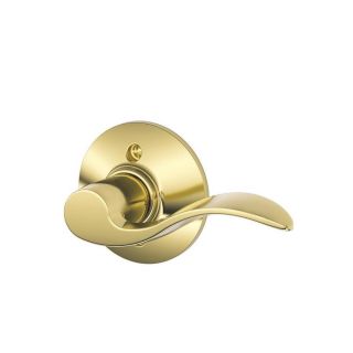 Schlage Accent Bright Brass Residential Right Handed Dummy Door Lever