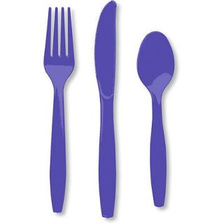 Creative Expressions 24 Pack Heavy Duty Cutlery Assortment, Purple