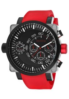 Dual Timer Chrono Red Silicone Black Dial