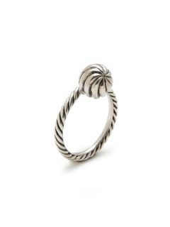 David Yurman Silver Cable Orb & Twisted Band Ring by Estate Jewelry