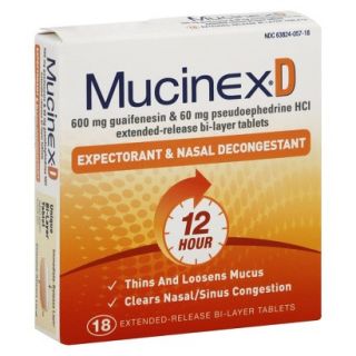 Mucinex D Maximum Strength Expectorant & Nasal Decongestant   18 Count