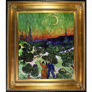Tori Home Landscape with Couple Walking and Crescent Moon by Vincent