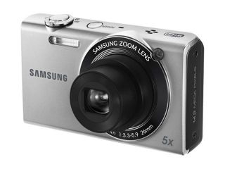 SAMSUNG SH100 Silver 14 MP 5X Optical Zoom 26mm Wide Angle Digital Camera