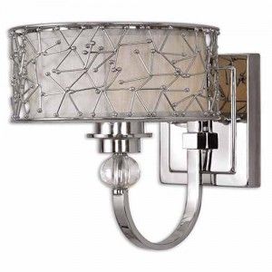 Uttermost 22484 Brandon 1 Light Nickel Plated Wall Sconce