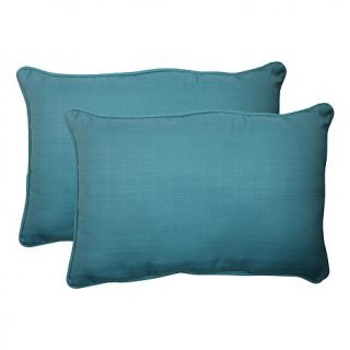 Pillow Perfect Set of 2 Outdoor Forsyth Rectangular Throw Pillows   Turquoise   7528954