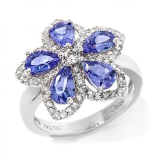 Colleen Lopez "Star Light" 2.22ct Tanzanite and White Topaz Sterling Silver Flo   7807134