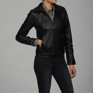 Steve Madden Womens black Leather Jacket   Shopping   Top