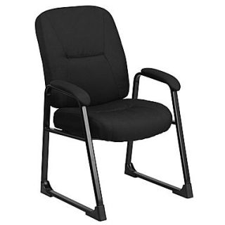 Flash Furniture HERCULES Series Big and Tall 400 lb. Capacity Fabric Executive Side Chair with Sled Base, Black