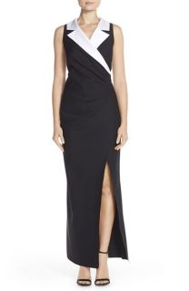 Alex Evenings Notched Collar Jersey Gown