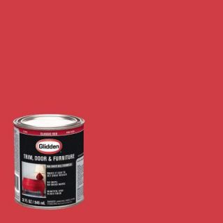 Glidden Trim and Door 1 qt. Classic Red Gloss Interior/Exterior Oil Paint GL  305  04