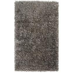 Hand woven Silver Cayster Soft Plush Shag Rug (36 x 56)   14159324
