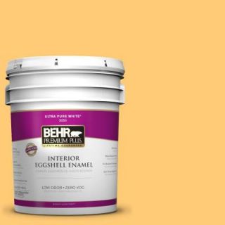 BEHR Premium Plus 5 gal. #310B 5 Spiced Butternut Zero VOC Eggshell Enamel Interior Paint 240005