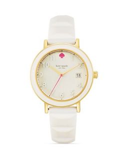 kate spade new york Enamel Bezel Silicone Strap Metro Watch, 36mm