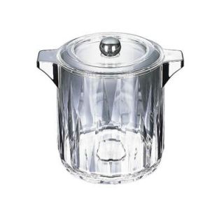 Carlisle 4.5 qt. Diamond Cut Ice Bucket/Wine Chiller with handles and Lid in Clear with Chrome Handles (Case of 6) IG24507