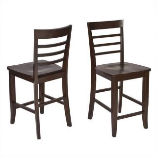 Office Star Jamestown 24.25" Bar Stools in Espresso (Set of 2)   JT424