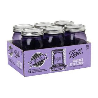 Ball Heritage Collection Purple Quart Jars, Wide Mouth, 6 Pack