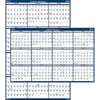2016 House of Doolittle Laminate Reversible Wall Calendar, 24 x 37 (HOD396)