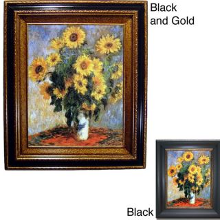 Claude Monet Sunflowers Hand painted Gold Framed Canvas Art