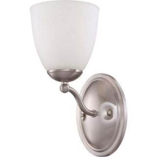 Illumine 1 Light Brushed Nickel Vanity Fixture with Frosted Glass Shade HD 5031