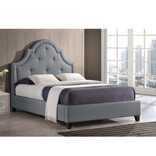 Baxton Sudio Hamlin Grey Linen Bed with Bed Bench   Shopping